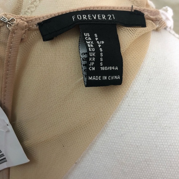 Forever 21 Maxi Dress Nude White Embroidered - Picture 11 of 11